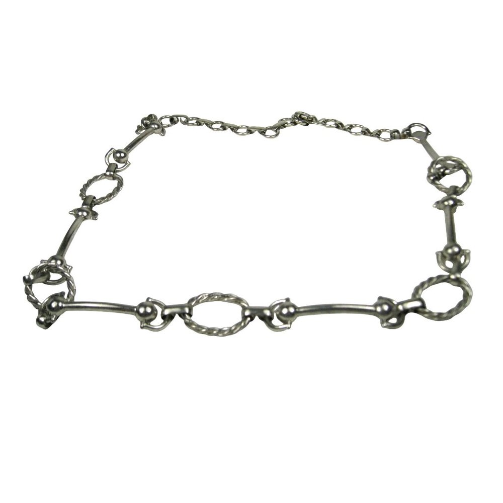 Vintage Silver Tone Multi Strand Chain Belt Oval Links Adjustable 30 to 40 inch